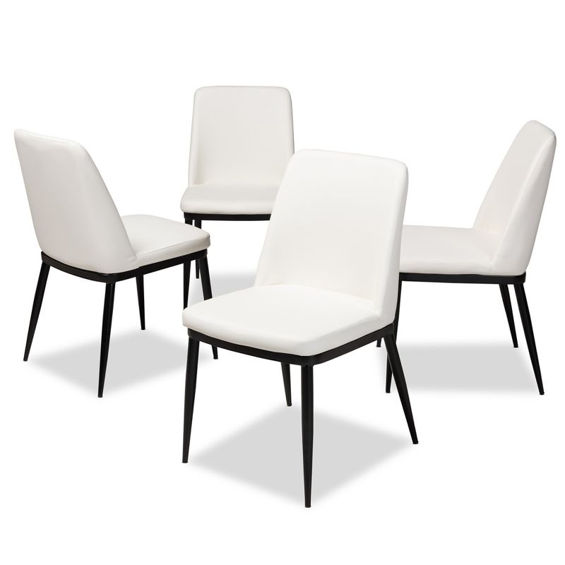 Set of 4 Darcell Modern and Contemporary Faux Leather Upholstered Dining Chairs - Baxton Studio, 1 of 7