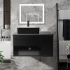 ELECWISH 28-Inch Bathroom Vanity, Modern Black Wall Mounted Bathroom Vanity with 1-Door and 1-Drawer - 2 of 4