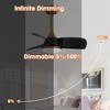 Parrot Uncle 28" Modern Antique Brass LED Ceiling Fan with Light and Remote Small Ceiling Fans with White Blades - 3 of 4