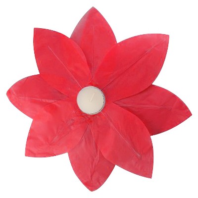  6ct Floating Lotus Paper Lantern Red 