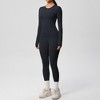 Anna-Kaci Active Women's Long Sleeve Crew Neck Top and High Waist Leggings Set with Slim Fit Design - 2 of 4