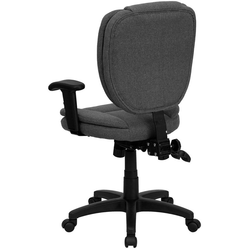 Flash Furniture Mid-Back Multifunction Swivel Ergonomic Task Office Chair with Pillow Top Cushioning and Adjustable Arms, 2 of 6