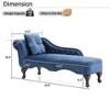 Christopher Knight Home Bailey 62'' Velvet Chaise Lounge Indoor with 1 pillow and Nailhead Trim, Scrolled Backrest - 3 of 4