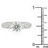 Slickblue Classic Silvertone Pave Bridal Ring Wedding Ring for Women- 6.2 Ct Clear Round CZ, Rhodium Plated - 3 of 3