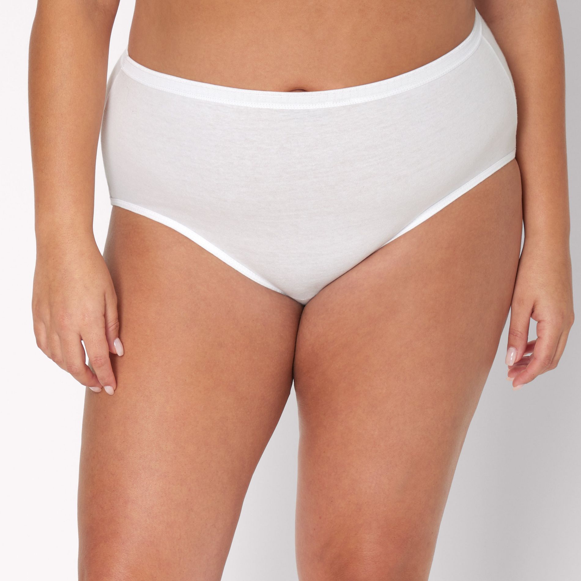 Hanes Just My Size Women's Cotton Brief Underwear, White, 6-Pack (Plus ) 12