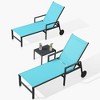 PURPLE LEAF Outdoor Chaise Lounge with Wheels for Outside 2 Pieces Aluminum Patio Lounge Chair with 5 Adjustable Position Recliner Side Table Included - 2 of 4