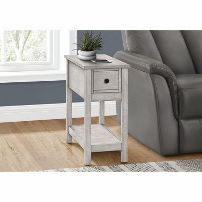 Monarch Specialties ACCENT TABLE - 24"H / WASHED GREY VENEER END TABLE