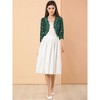 INSPIRE CHIC Women's Elegant 3/4 Sleeve Sheer Floral Lace Open Front Crop Shrug - 3 of 4