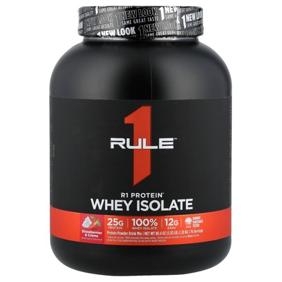 Rule One Proteins R1 Protein Powder Drink Mix, Strawberries & Creme, 5.03 lbs (2.28 kg)
