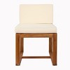 Outdoor Dining Chairs Set of 2, Acacia Wood Patio Chairs with Arm Upholstered Cushion for Balcony, Patio Dining Room-Tanpinhause - 3 of 4