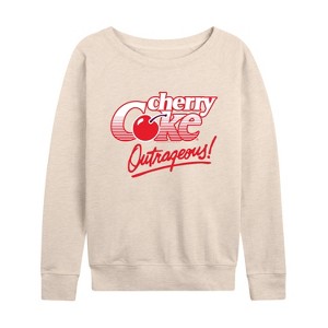 Women's - Coca-Cola - Cherry Coke Outrageous- Women's French Terry Pullover Lightweight French Terry Wide Neck Long Sleeve Shirt - 1 of 4