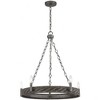 Savoy House Tripoli 5 - Light Chandelier in  Mottled Zinc/Gray Rattan - 3 of 4