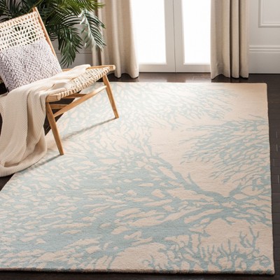 Bella Beige and Blue Hand-Tufted Wool Area Rug