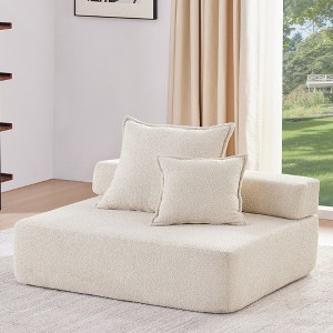 Whisen Oversized Modular Pieces for Convertible Luxury Boucle Floor Couch, 4 Shapes Available - 1 of 4