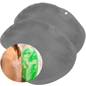 5 Star Super Deals Shower Back Scrubber & Foot Cleaner 2pc - Silicone Bath Brush for Exfoliating Feet & Back, Non-Slip Massage Pad - 1 of 4