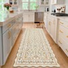 Scalloped Floral Rug Washable Non-Slip Boho Hallway Rug Soft Carpet for Kitchen, Bathroom, Laundry, Entryway - 2 of 4