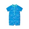 Andy & Evan  Infant  Blue Swim Romper w/Hat - 3 of 4