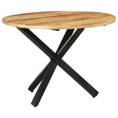 vidaXL Dining Table Round 39.4 in.x39.4 in.x29.5 in. Rough Mango Wood