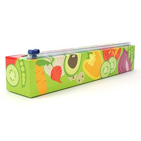 Plastic Food Wrap Dispenser with Slide Cutter Adjustable Cling