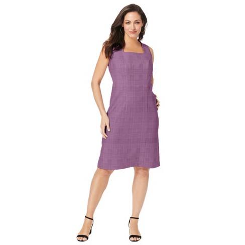 Jessica London Women's Plus Size Bi-stretch Sheath Dress, 24 W - Berry  Ivory Glen Plaid : Target