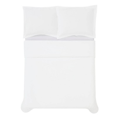 White Cotton Percale Full/Queen Duvet Cover Set