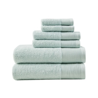 SEVOBAL Bath Towel and Washcloth Sets Luxurious Antimicrobial Cotton Tencel Blend Towel Set for Bathroom Use, Seafoam, 14.17"*10.24"*8.66"