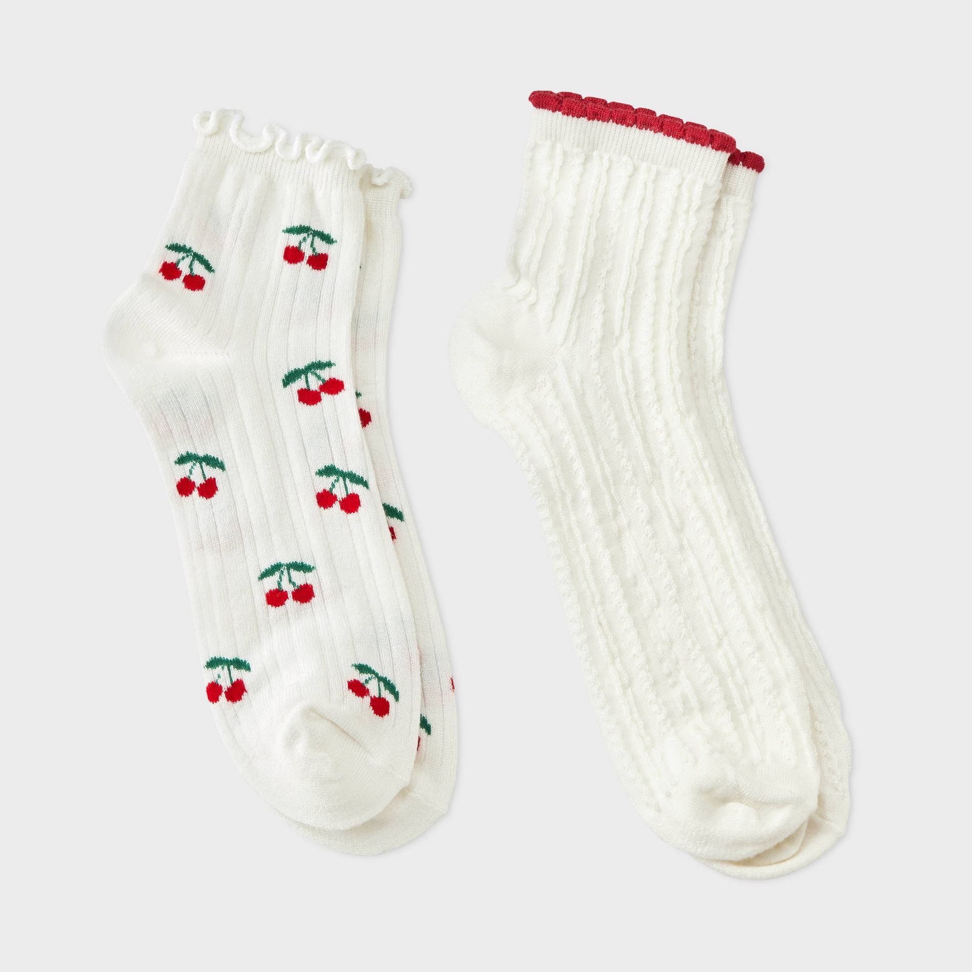 Women's 2pk Comfortwear Variegated Rib Anklet Socks - Auden™ - Cherry