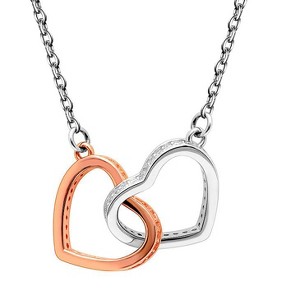 Interlinking Hearts Pendant Necklace Sterling Silver Women Ginger Lyne Collection - 1 of 4