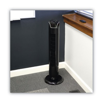 36" Black Plastic Oscillating Tower Fan with Remote Control