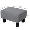 Ottoman Foot Rest, Small Foot Stool with Linen Fabric Upholstery and Plastic Legs, Cube Ottoman for Living Room - 3 of 4