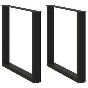 vidaXL Coffee Table Legs U-Shaped - Adjustable Black Steel, Modern Design for Home/Office, 31.5"x28.3"-28.7" - 1 of 4