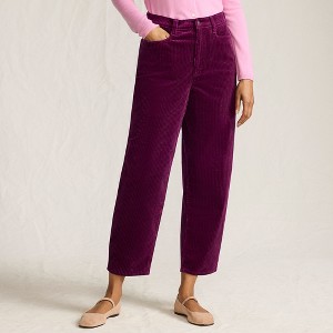 Lands' End Women's Corduroy High Rise Barrel Leg Ankle Pants - 1 of 4