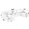 131'' Modular Sectional Couch, U-Shaped Sofa, Chaise Lounge, Striped Fabric, Upholstered 4 Seater Couch, Free Combination Sofa-Cuddlewood - 4 of 4
