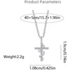 Clotth Snake Cross Pendant Necklace for Women Vintage Stainless Steel Choker Necklace Spirit Snake Animal Rhinestone Cross Adjustable Link Chain - 3 of 4