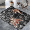 Washable Rugs Modern Tiger Rug Non-Slip Boho Vintage Floral Print Low Pile Stain Resistant Carpet for Bedroom Living Room - 2 of 2