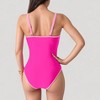 Anna-Kaci Women's One-Piece Swimsuit with Scoop Neck Contrast Trim and Ruched Waist Detail - 2 of 3