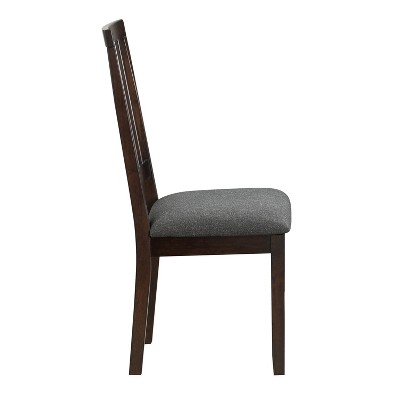 Yorktown Espresso 7-Piece Dining Set with Gray Tweed Chairs