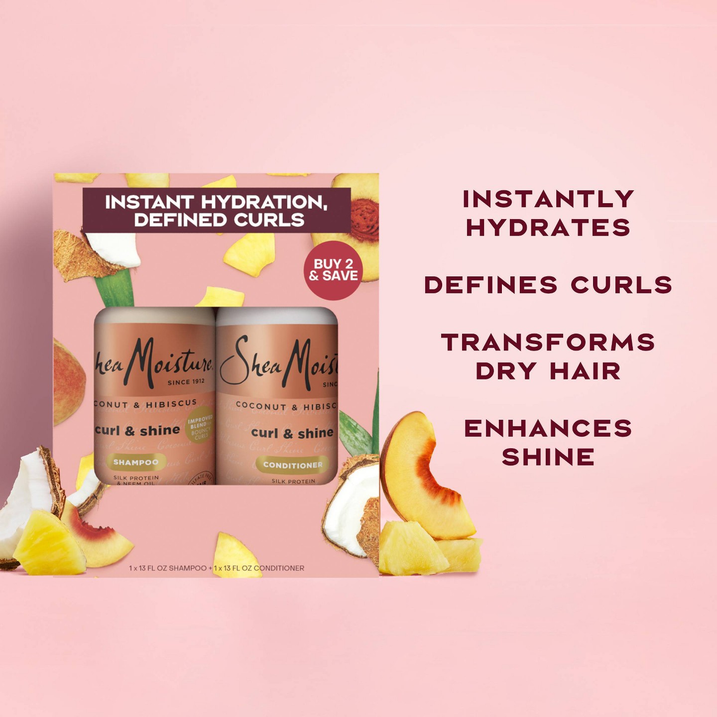 Набор SheaMoisture Coconut Hibiscus: шампунь и кондиционер для кудрявых волос — фото 3
