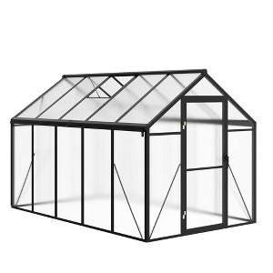Garvee Walk-In Greenhouse with Polycarbonate Panels, Aluminum Frame, Quick Setup, Roof Vent, Outdoor Garden Greenhouse - 1 of 4