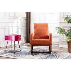 NicBex Rocking Chair Modern Glider Rocking Chair Armchair Comfy Chair with Side Pocket and Wood Legs for Living Room, Bedroom - 1 of 4
