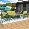 YOOCOZZ 4-Piece Boho Patio Rope Furniture Set & Sofa Seating Groups with Tempered Glass Coffee table - 2 of 4