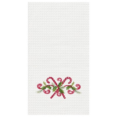 C&F Home Candy Canes Waffle Weave Cotton Kitchen Towel