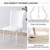 ORRD 2-Pack Modern Minimalist Dining Chairs - White PU Leather, Curved Design, Metal Legs - 3 of 4