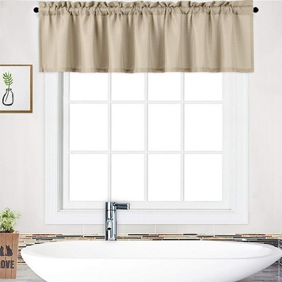 Kitchen Curtains Valance - Waterproof Short Window Tier Curtains for Bathroom & Cafe 60" x 15"  Window Treatment for Small Windows & Living Room