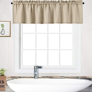 Kitchen Curtains Valance - Waterproof Short Window Tier Curtains for Bathroom & Cafe 60" x 15"  Window Treatment for Small Windows & Living Room - 1 of 4
