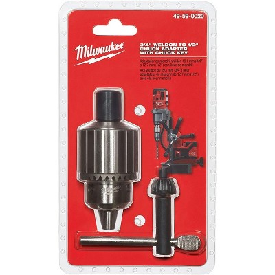 Milwaukee 49-59-0020 3/4" Weldon to 1/2" Chuck Adapter with Chuck Key : Milwaukee