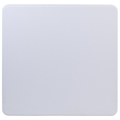 Granite White Square Plastic Folding Table with Gray Metal Frame