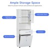 TOBILI  Bathroom Cabinet with Laundry Basket, Large Storage Space Tilt-Out Laundry Hamper and Upper Storage Cabinet, White - 4 of 4