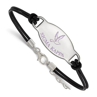 Black Bow Jewelry Sterling Silver Sigma Kappa Greek Life Strand Bracelet 7 Inch