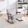 GlasFlength Accent Chairs Modern Rocking Chair Armchair Lazy Chair Sofa Chair Reading Chair for Living Room, Gray, 30.7"*31.1"*30.3" - 2 of 4